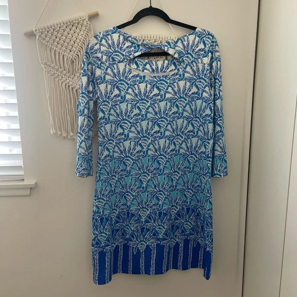 Lilly Pulitzer Bay Dress Whisper Blue Pima Cotton - Picture 3 of 7